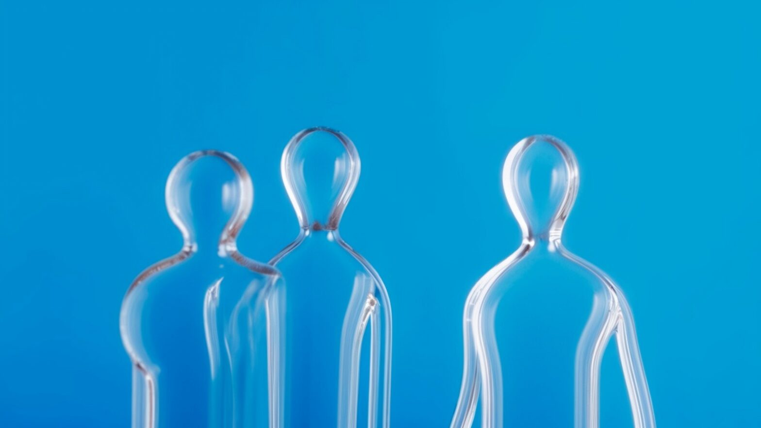 3 glass people representing transparent leadership